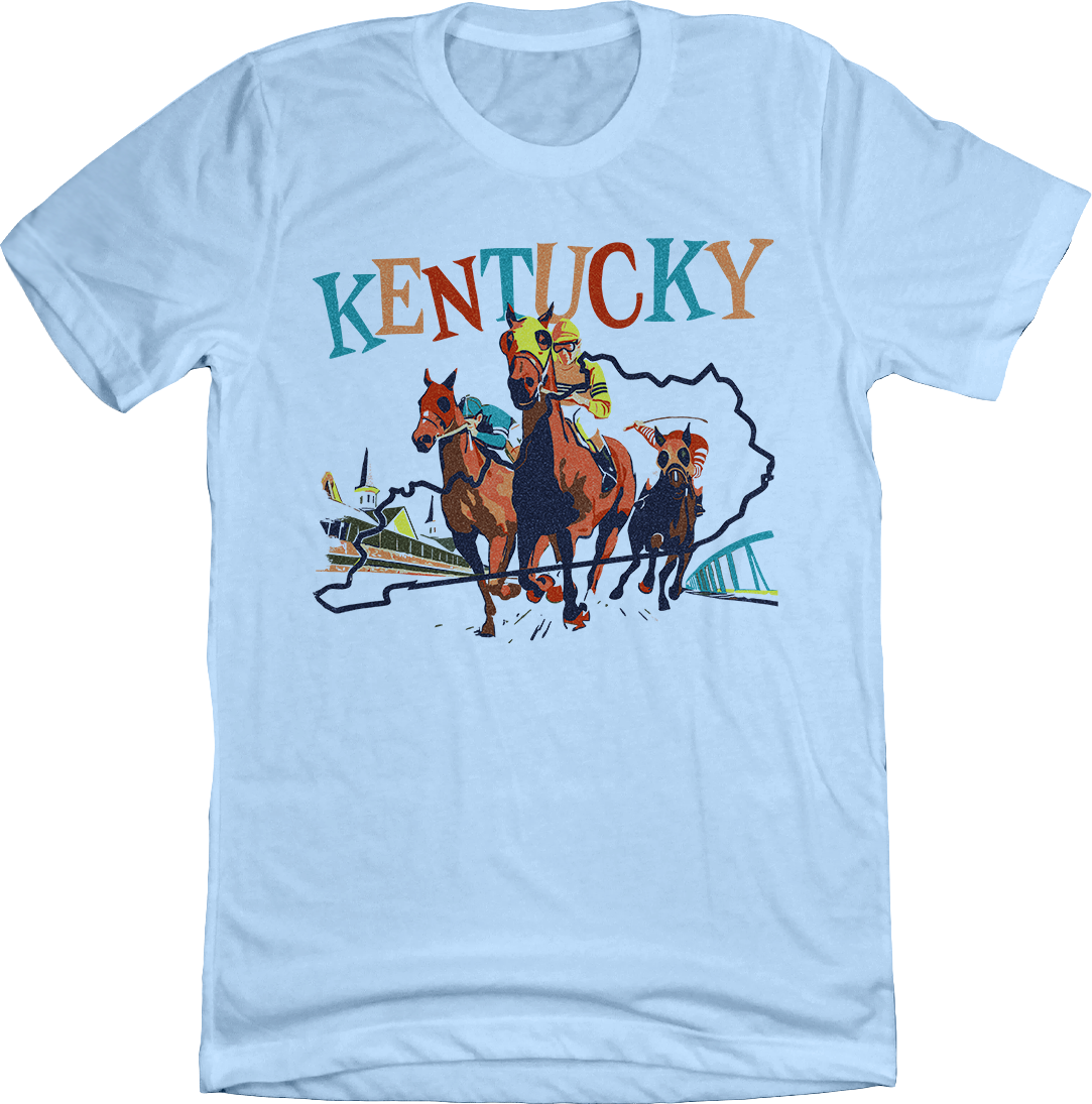 Kentucky Horse Racing Light Blue Tee
