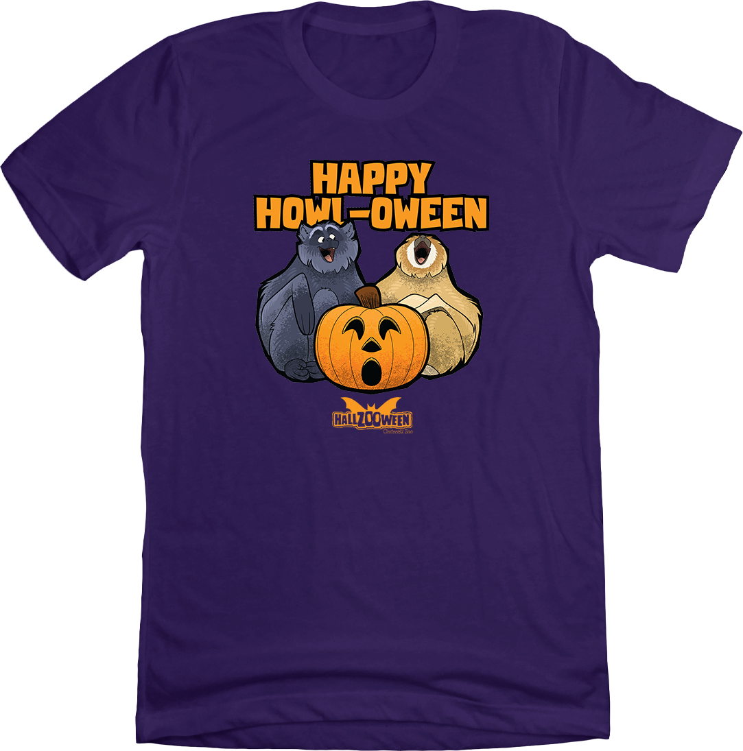 Happy Howl-oween Gibbons Purple Tee