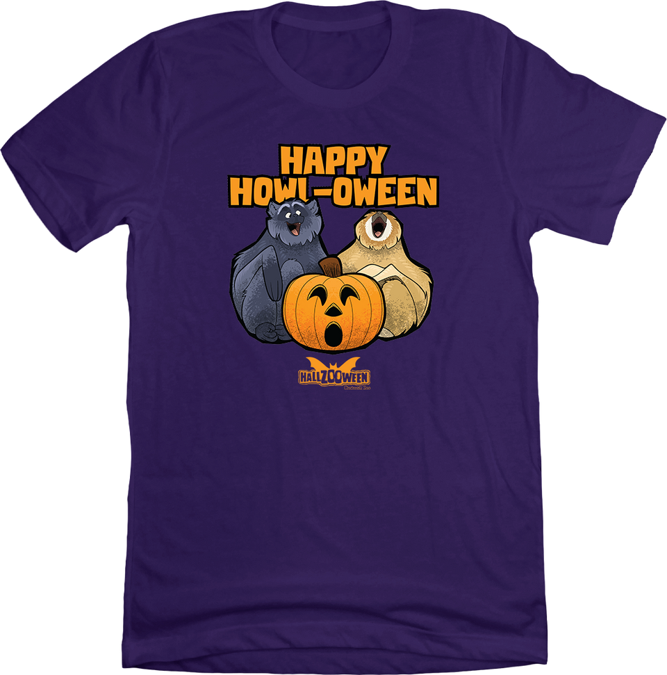 Happy Howl-oween Gibbons Purple Tee