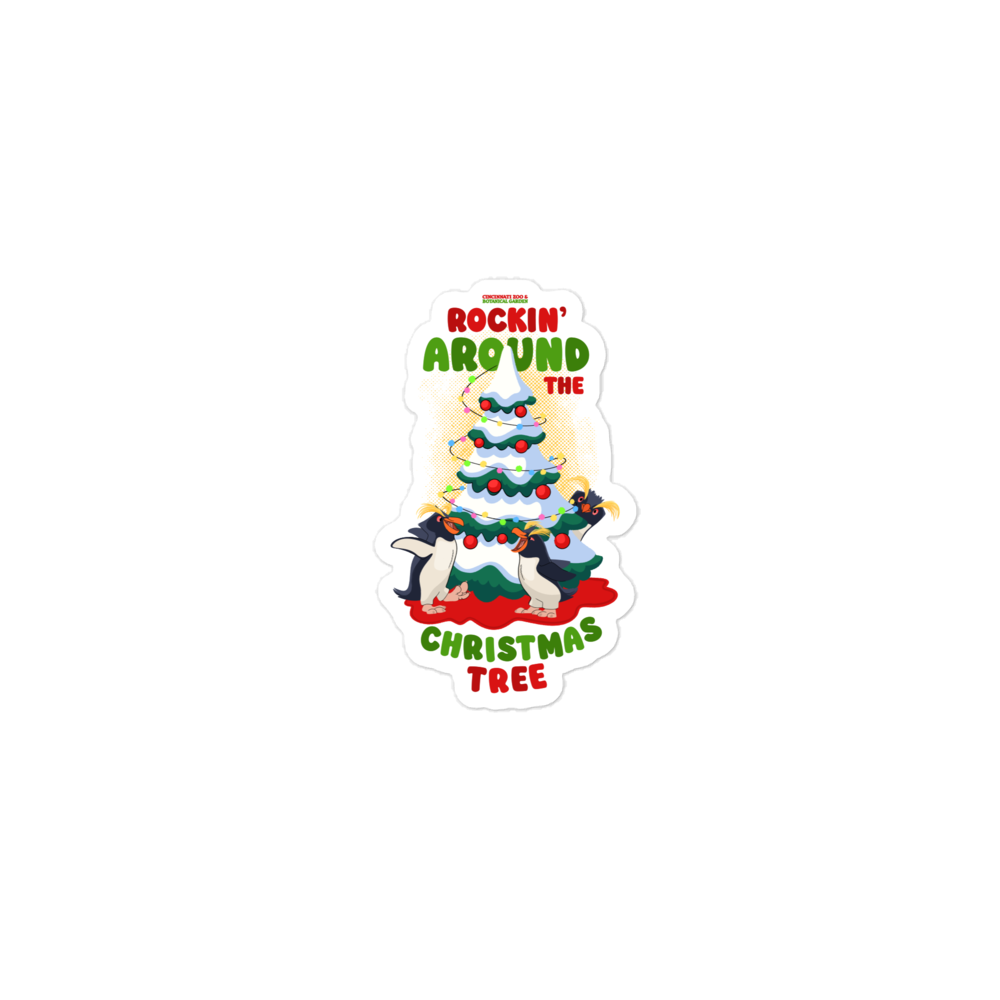 Rockin' Around the Christmas Tree Penguins Sticker