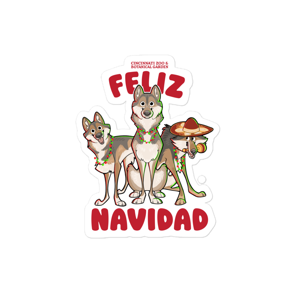 Feliz Navidad Wolf Sticker