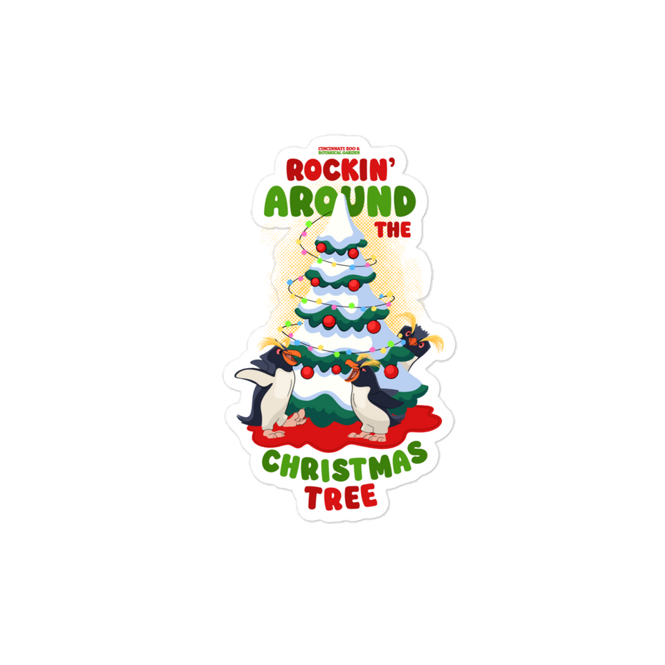 Rockin' Around the Christmas Tree Penguins Sticker