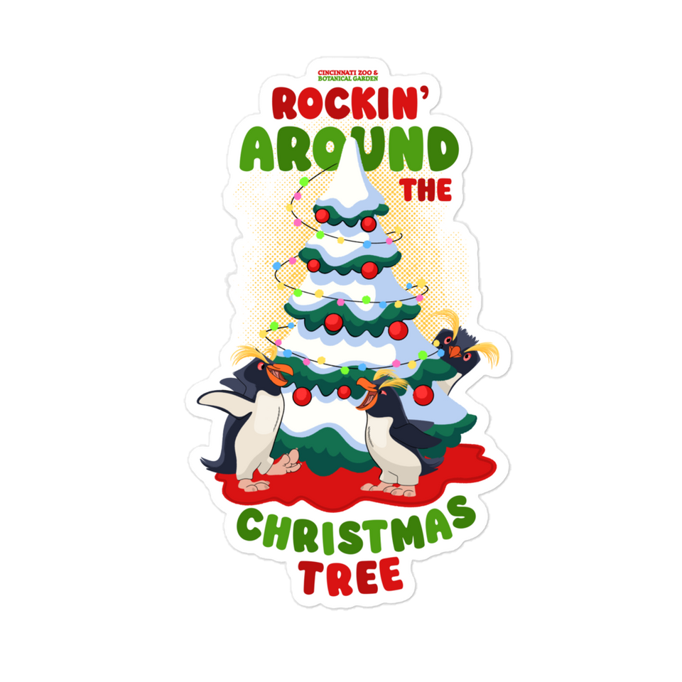 Rockin' Around the Christmas Tree Penguins Sticker