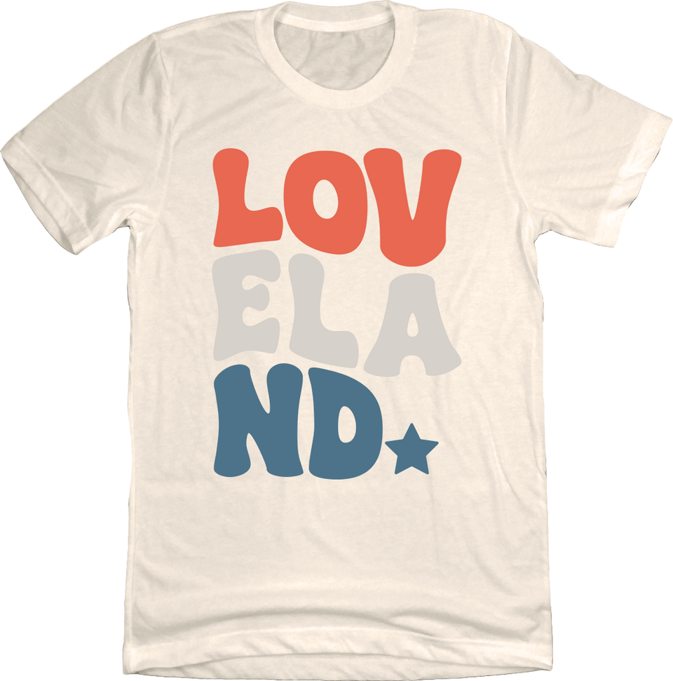 Loveland Retro Font - Americana Edition Natural Tee