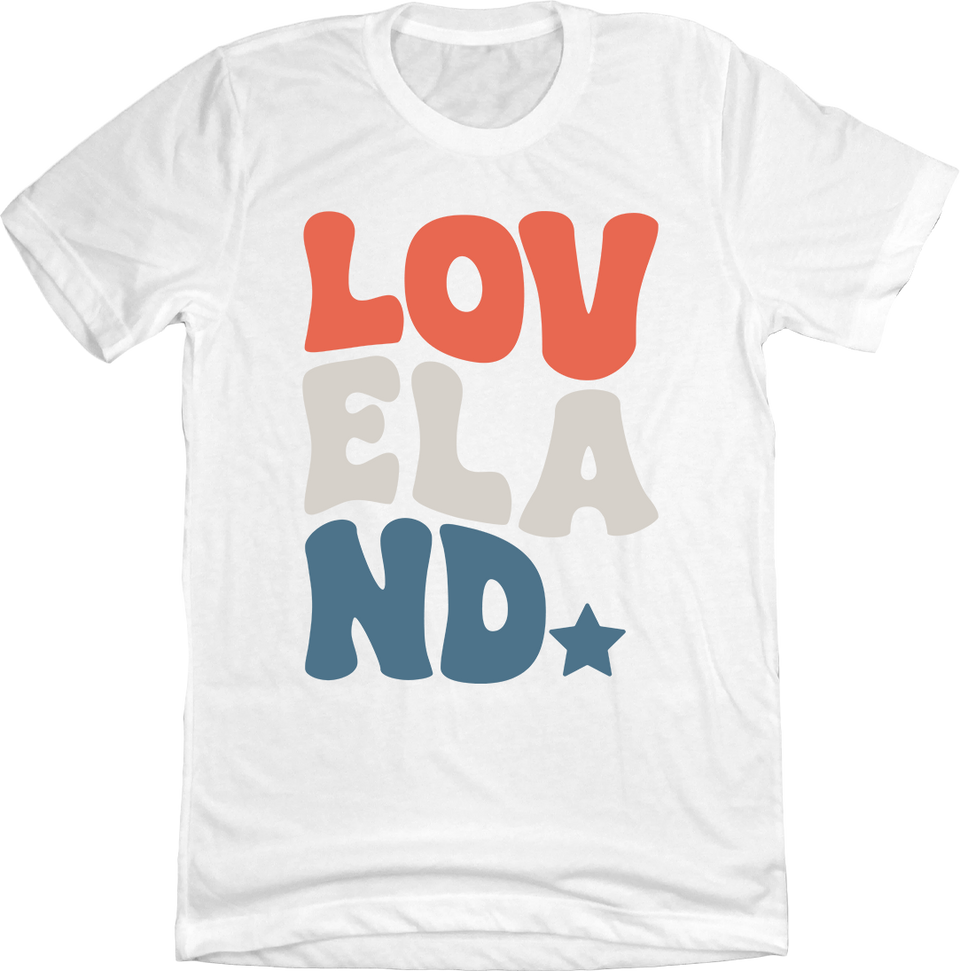 Loveland Retro Font - Americana Edition White Tee