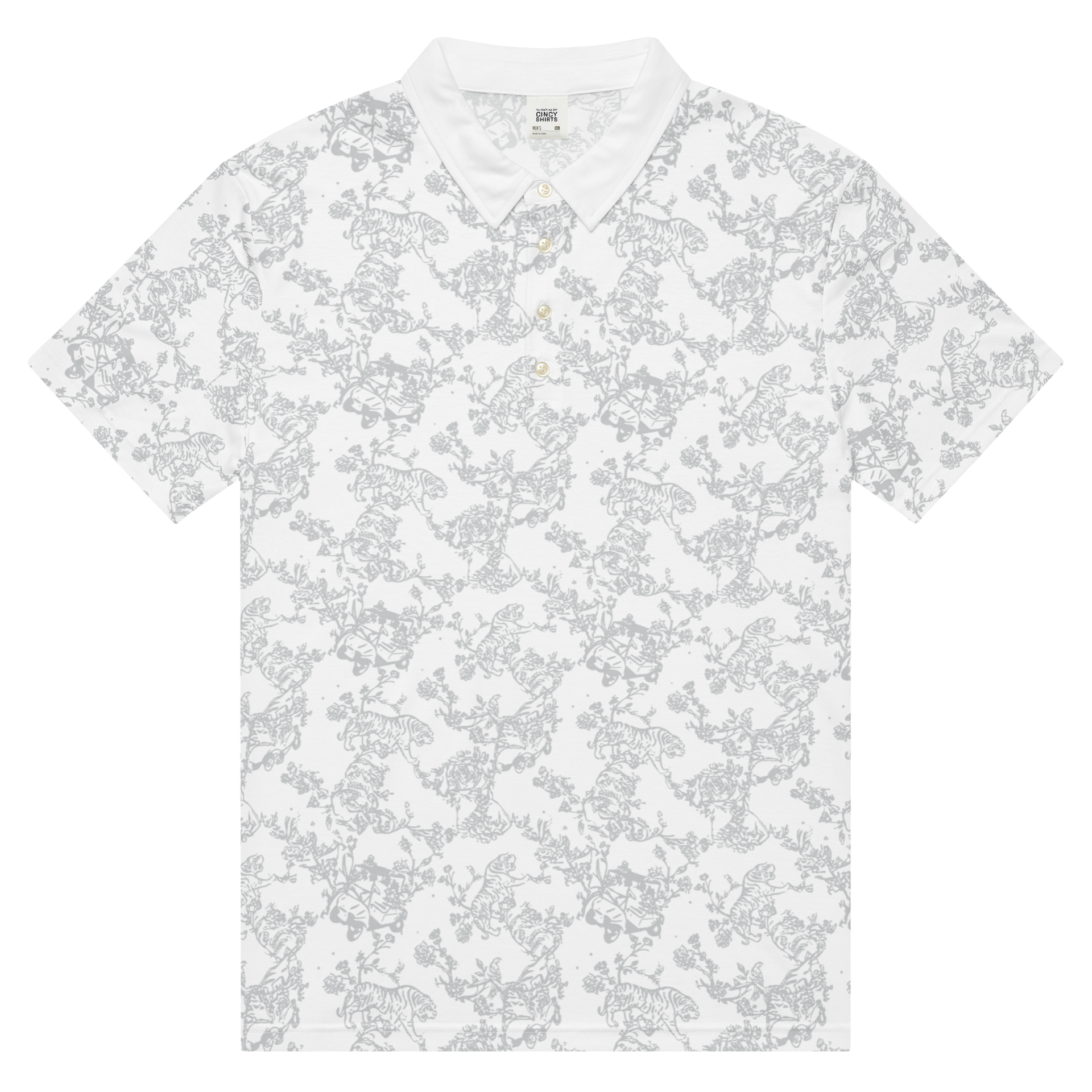 メンズウェア CheckYourHead Tiger-Woodland Polo White メンズウェア CheckYourHead Tiger-Woodland Polo White Amazon