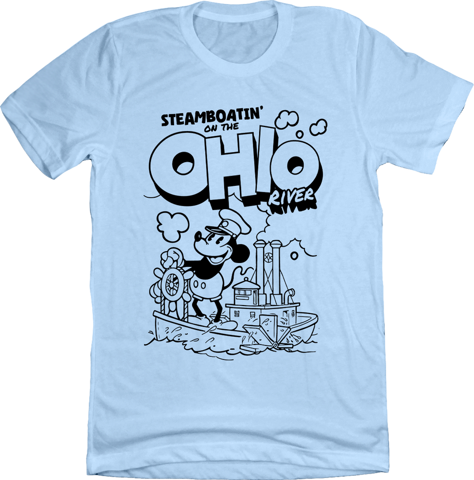 Steamboatin' On The Ohio River Light Blue Cincy Shirts