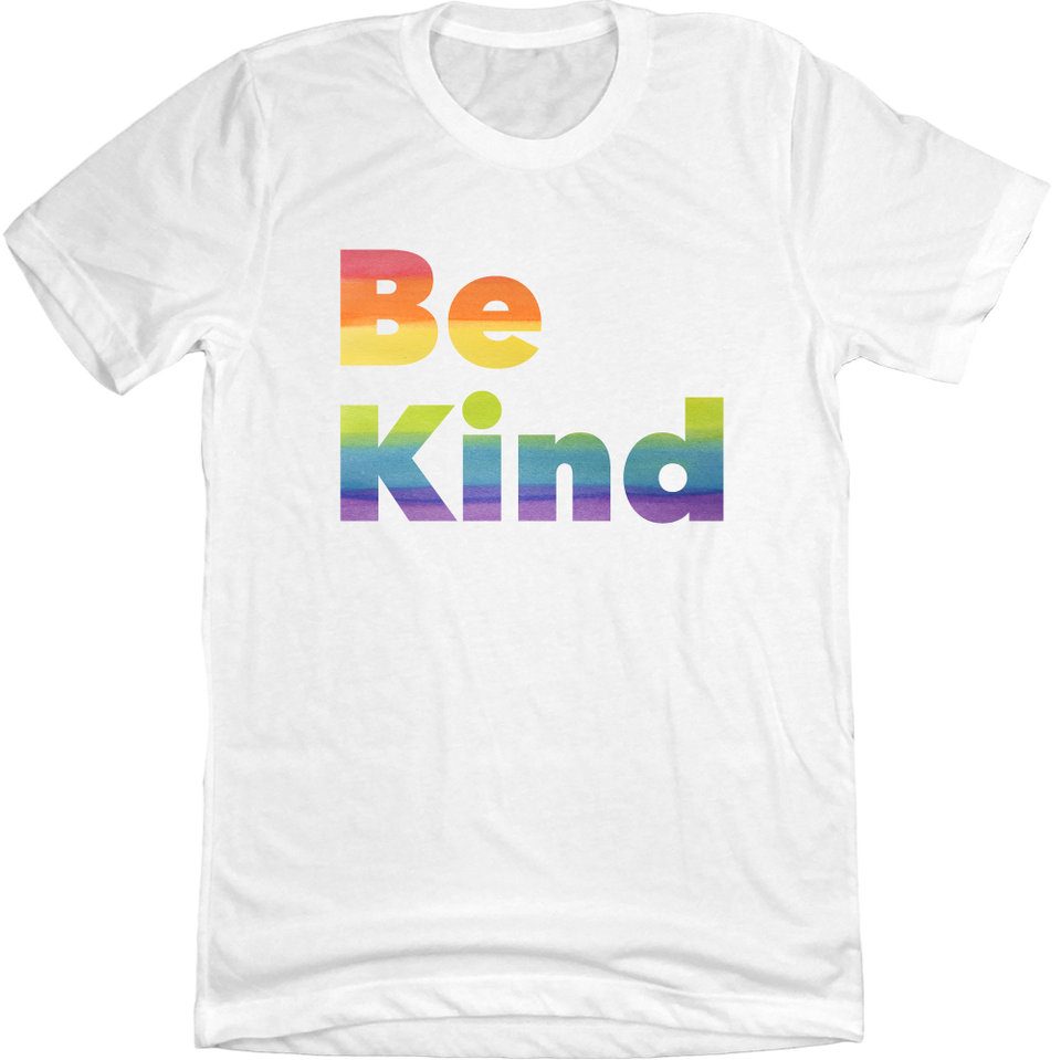Be Kind Rainbow Block White T-shirt Cincy Shirts