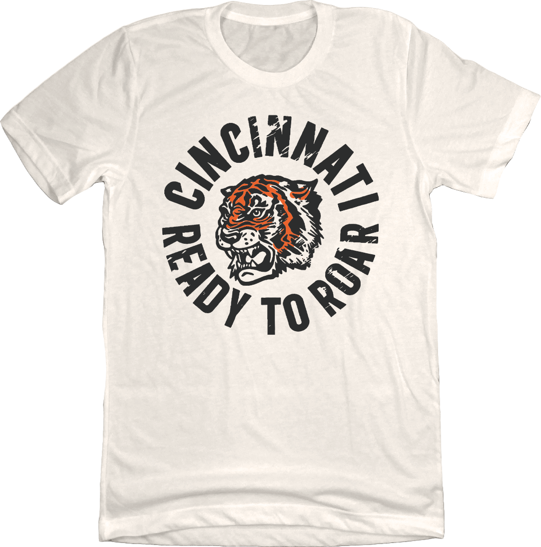 Cincinnati Ready to Roar Football Full Color | Cincinnati Football Apparel | Cincy Shirts Unisex T-Shirt / Natural / 2x