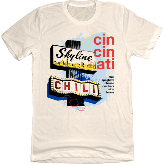 Skyline Retro Sign Cin Cin Nati - Cincy Shirts