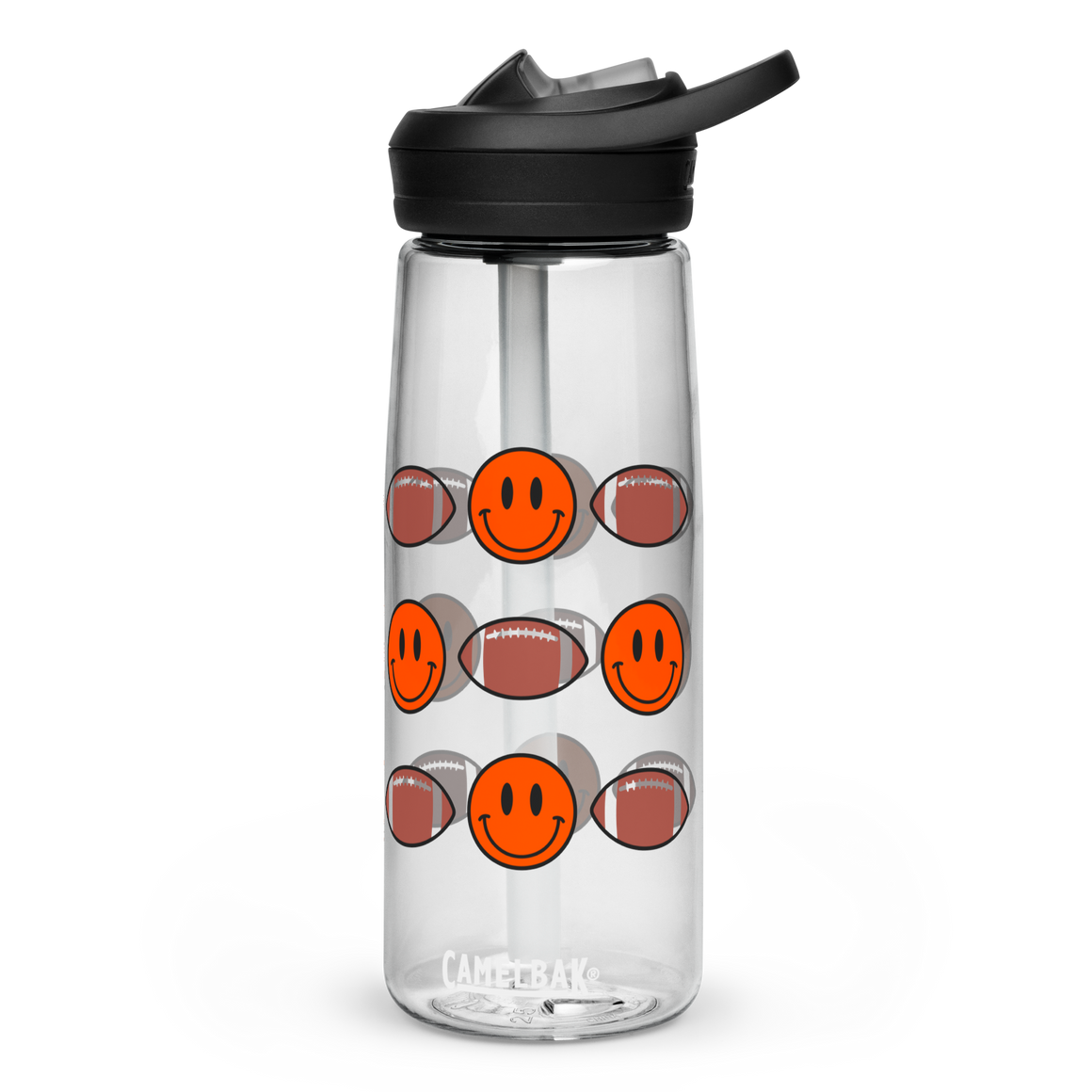 Smiley Footballs Sports water bottle