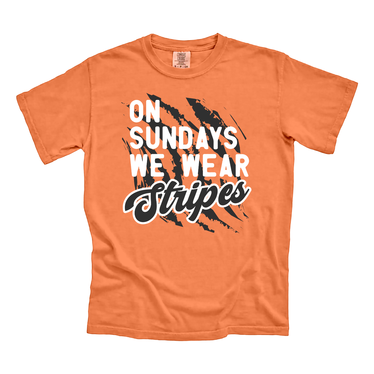 On Sundays We Wear Stripes Comfort Colors Tee
