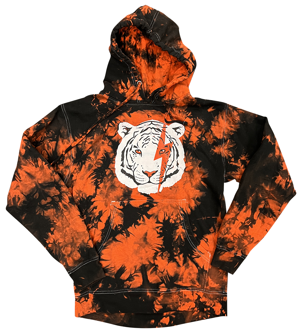 Orange/Black Tiger Stripe Tie-Dye T-Shirt