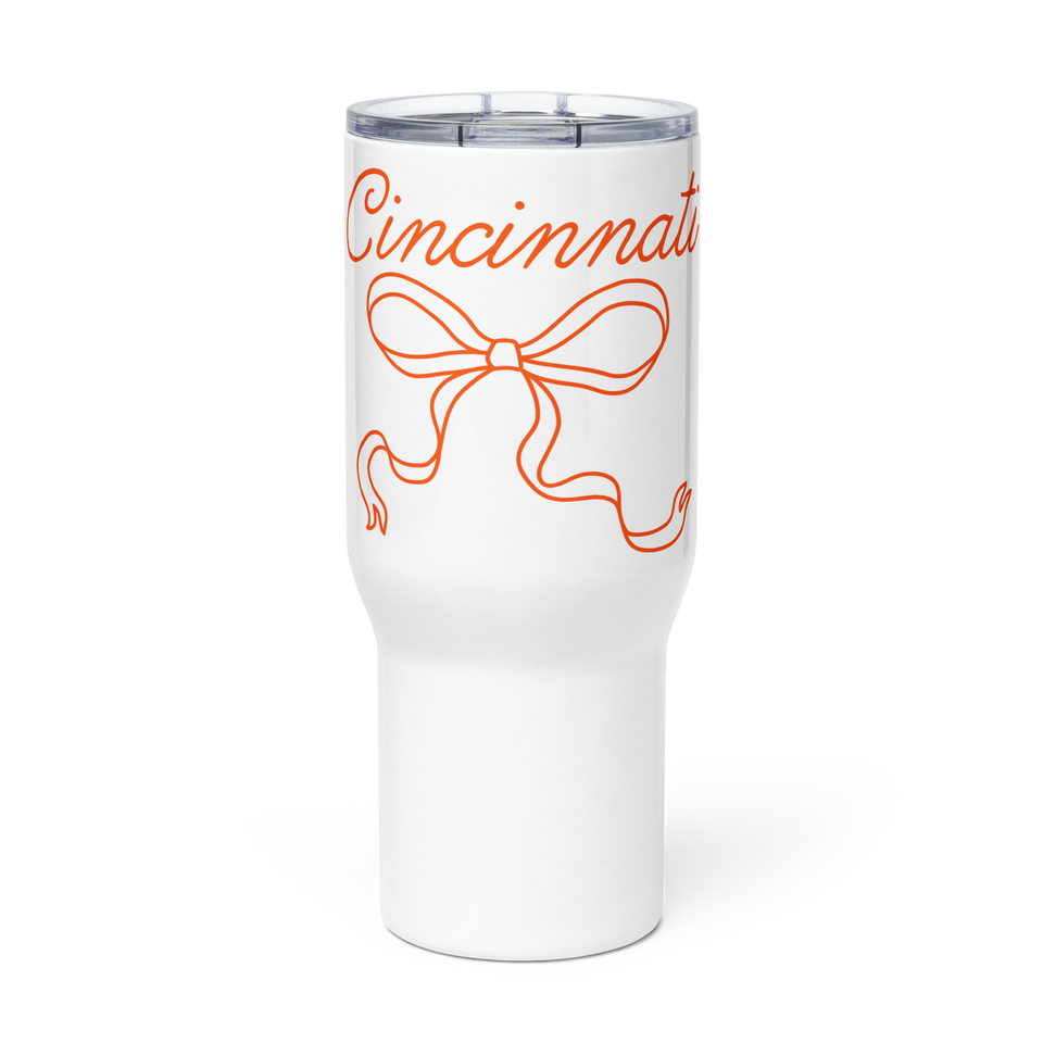 Cincinnati Bow Travel Mug with Handle