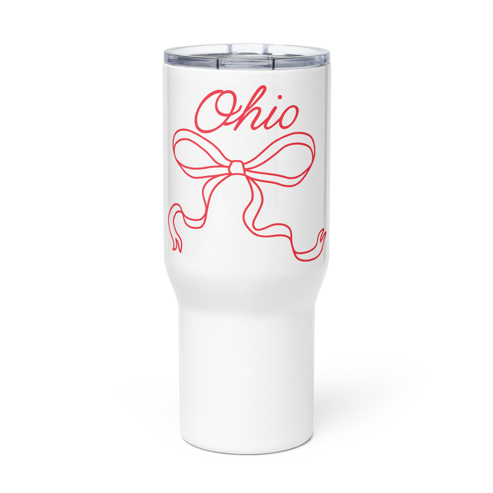 Ohio Bow Travel Mug with Handle