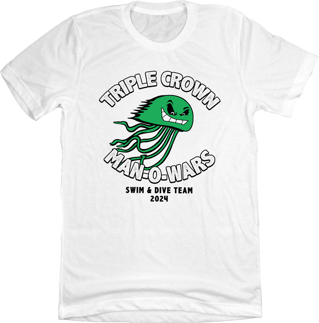 Triple Crown Man-O-Wars 2024 Swim and Dive Team Grey Tee