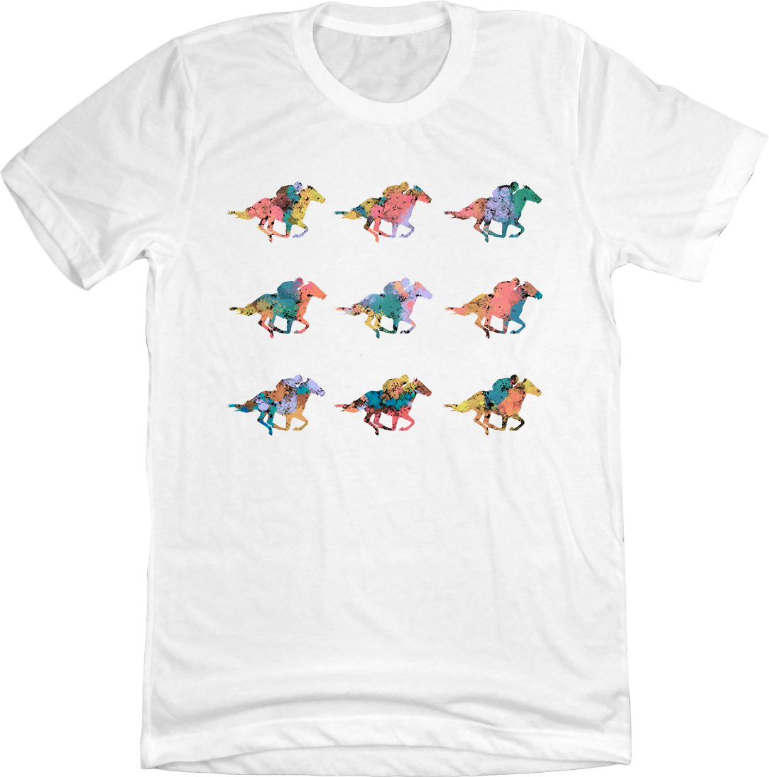 Derby Watercolor Horses Tee 