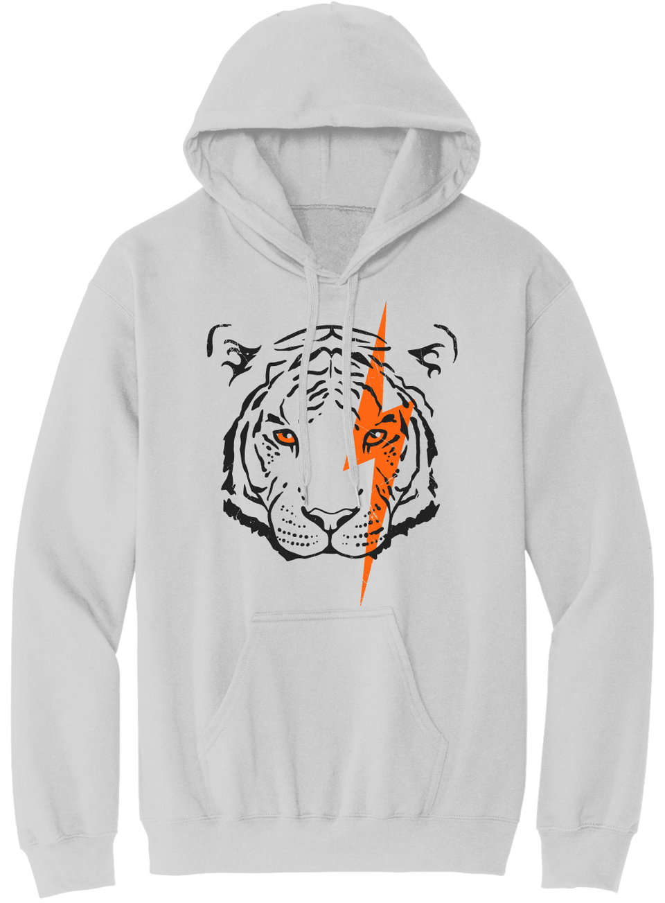 White Tiger Lightning Bolt Hooded Sweatshirt