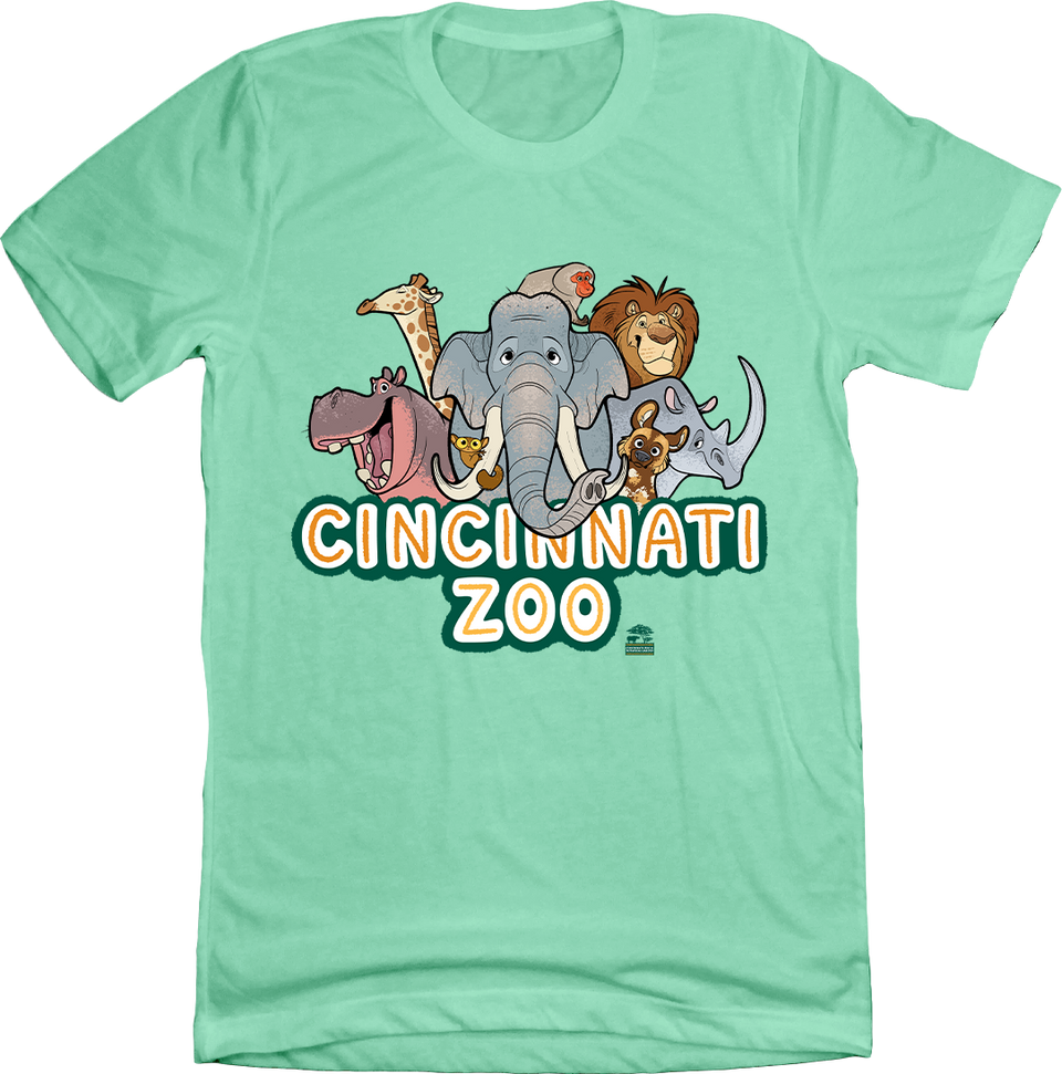 Cincinnati Zoo Animals Mint Tee