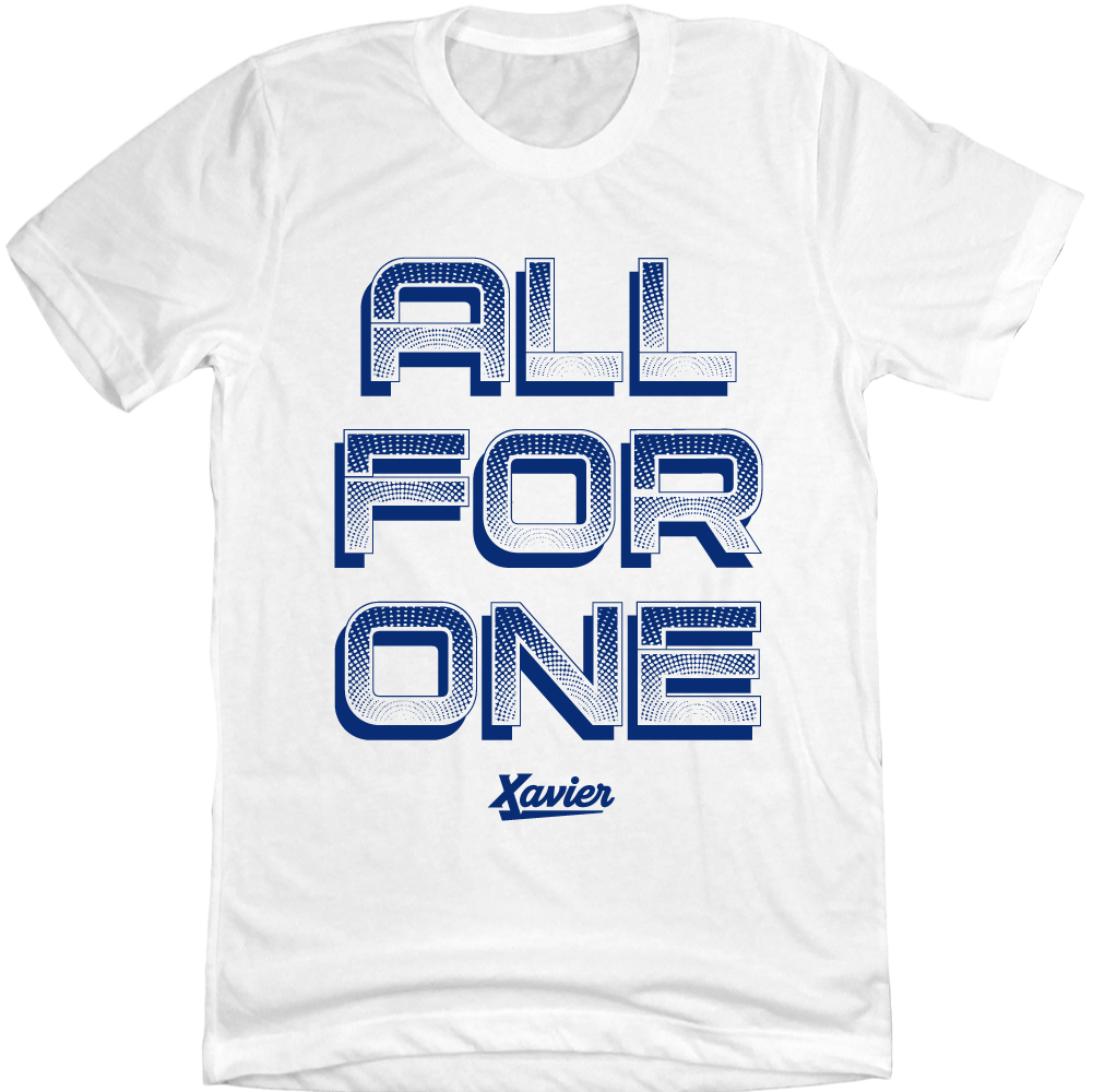Xavier University All For One Halftone T-shirt white
