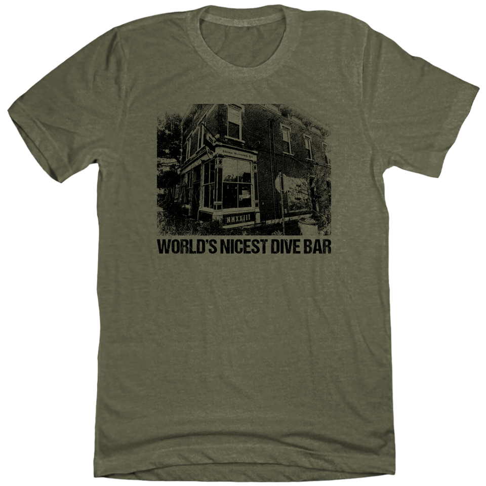 The B-List World's Nicest Dive Cincy Shirts Olive T-shirt