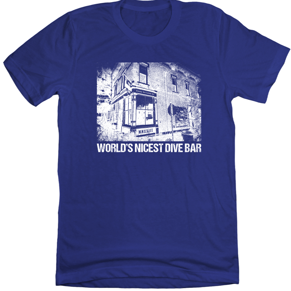The B-List World's Nicest Dive Cincy Shirts blue T-shirt