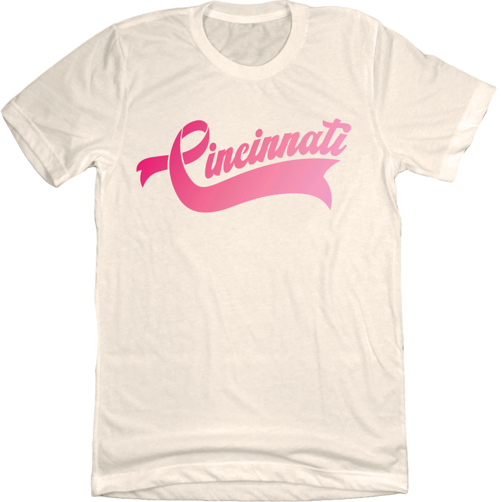 Cincinnati Pink Ribbon Script BCA - Cincy Shirts