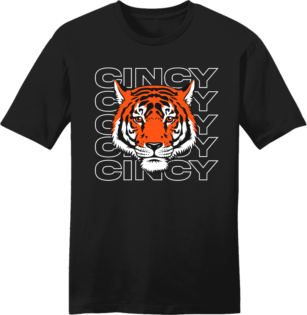 Bengal Tiger Cincy | Football Apparel | Cincy Shirts Crewneck Sweatshirt / Black / 3X
