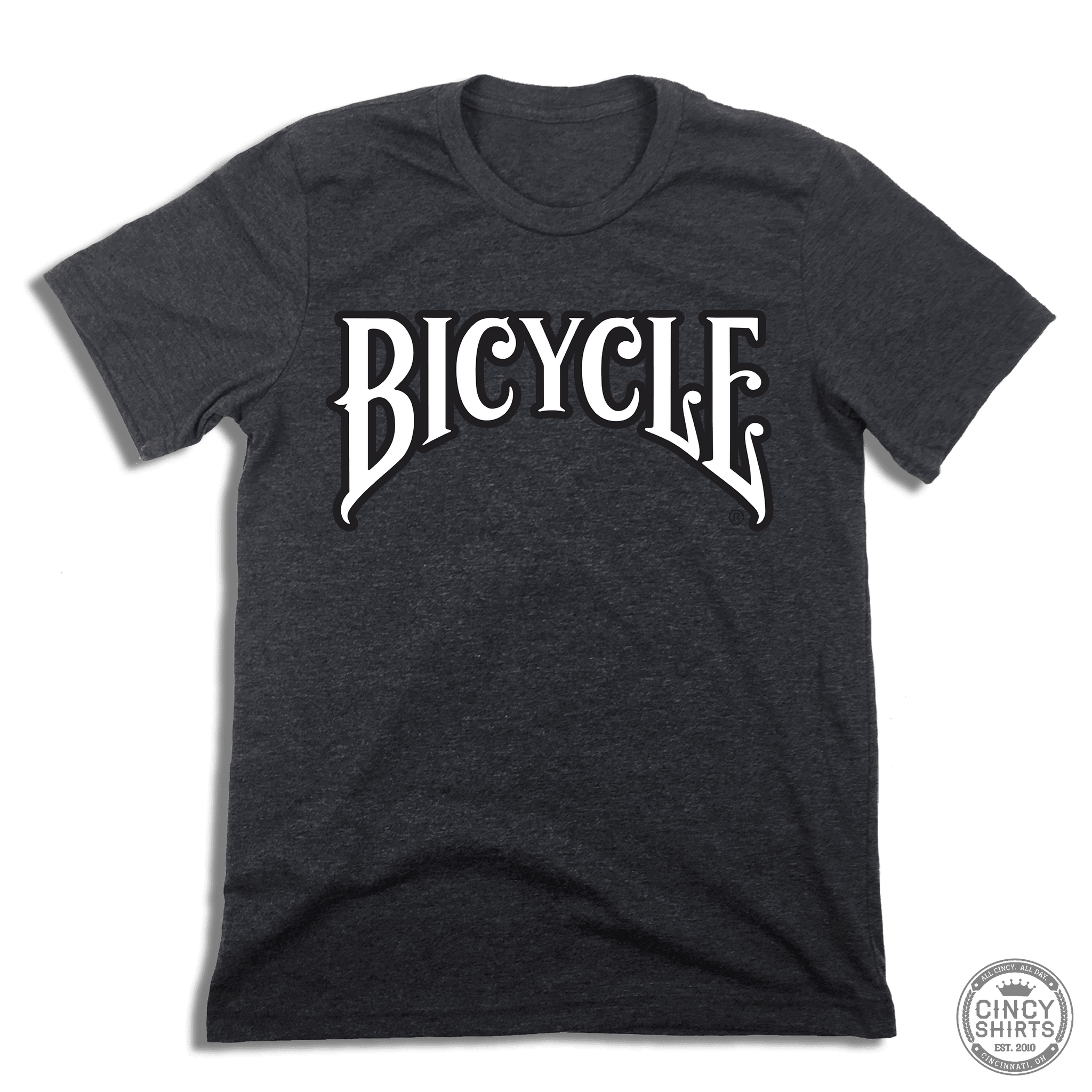 Bicycle Text Logo Cincy Shirts