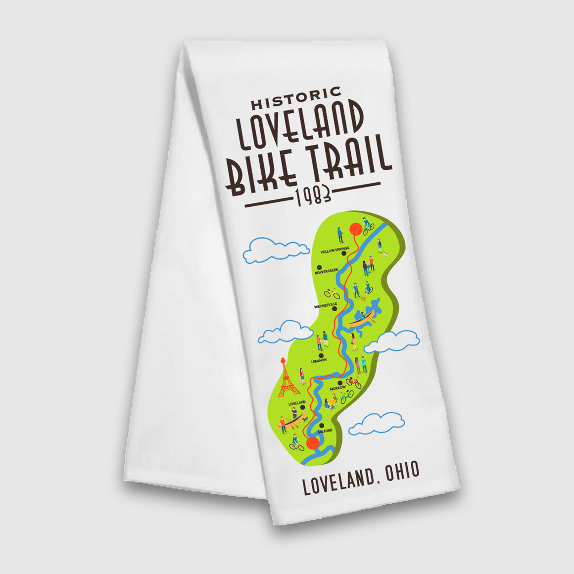 Loveland Bike Trail Tea Towel - Cincy Shirts