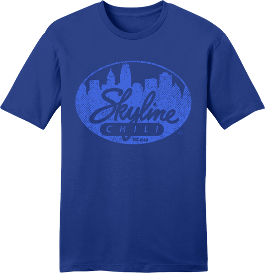 Skyline Chili All Blue Logo tee