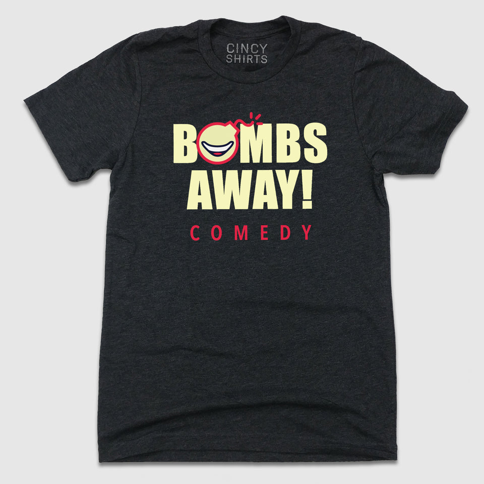 Full Text Bomb Logo - Bombs Away! Comedy - Cincy Shirts