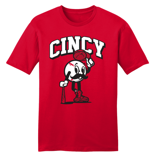 Cincy Baseball Character Cap Off - Cincy Shirts
