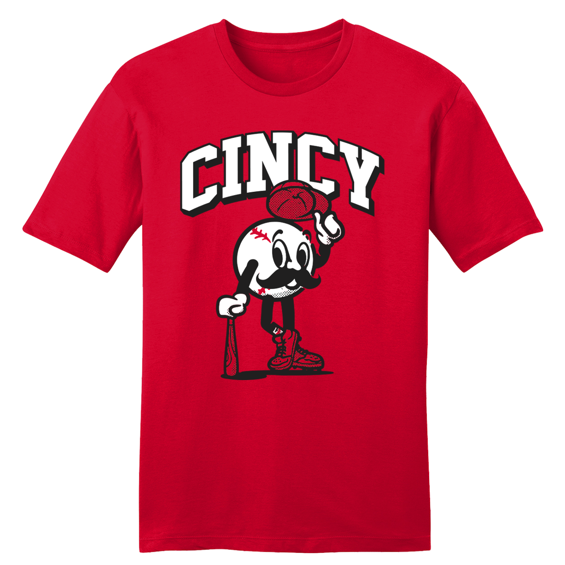 Cincy Baseball Character Cap Off - Cincy Shirts