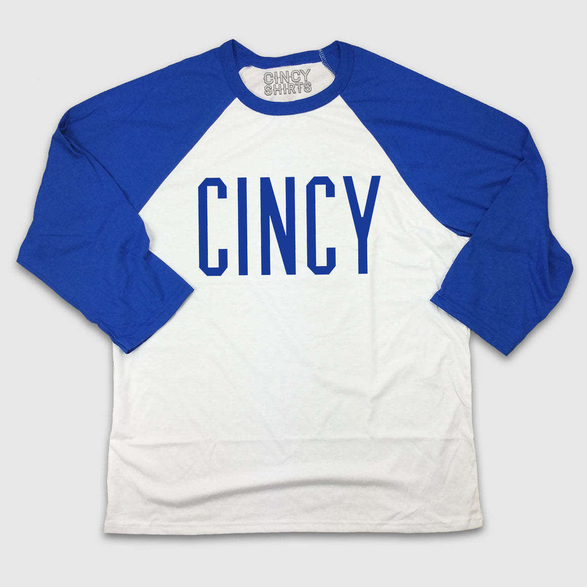 Cincy Classic Block Raglan Blue - Cincy Shirts