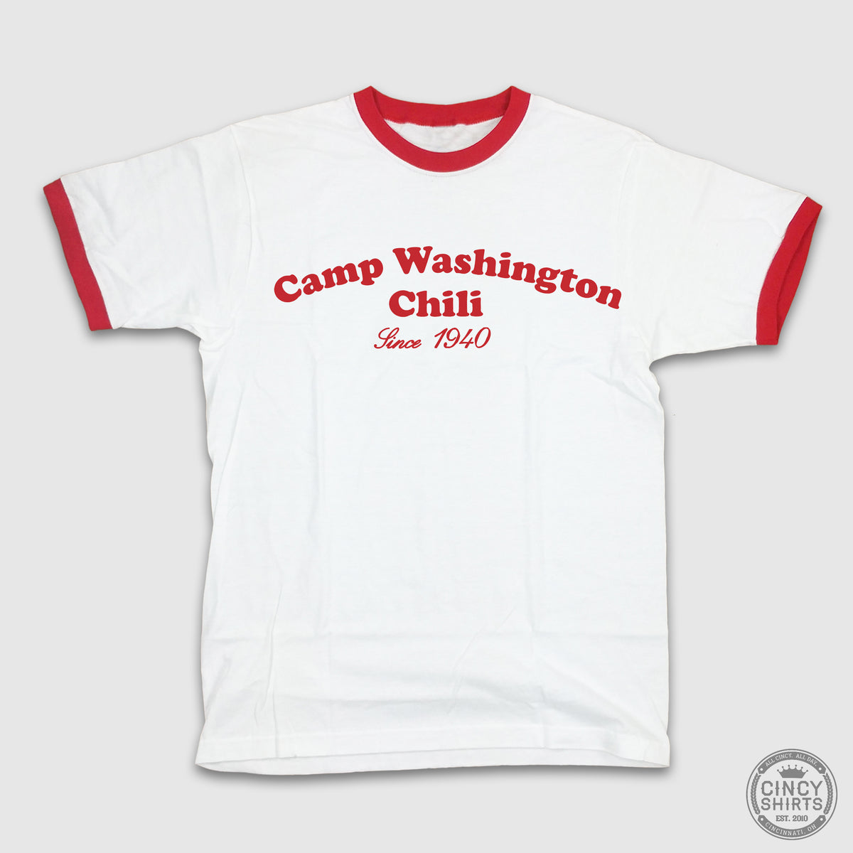 Camp Washington Chili Sign Logo Ringer Tee | Cincy Shirts