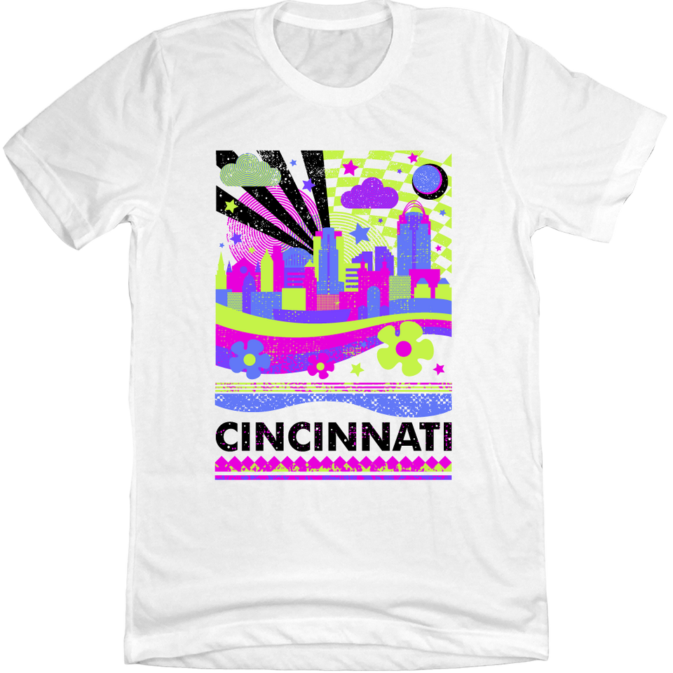 Blinking Cincinnati Unisex T-shirt white Cincy Shirts