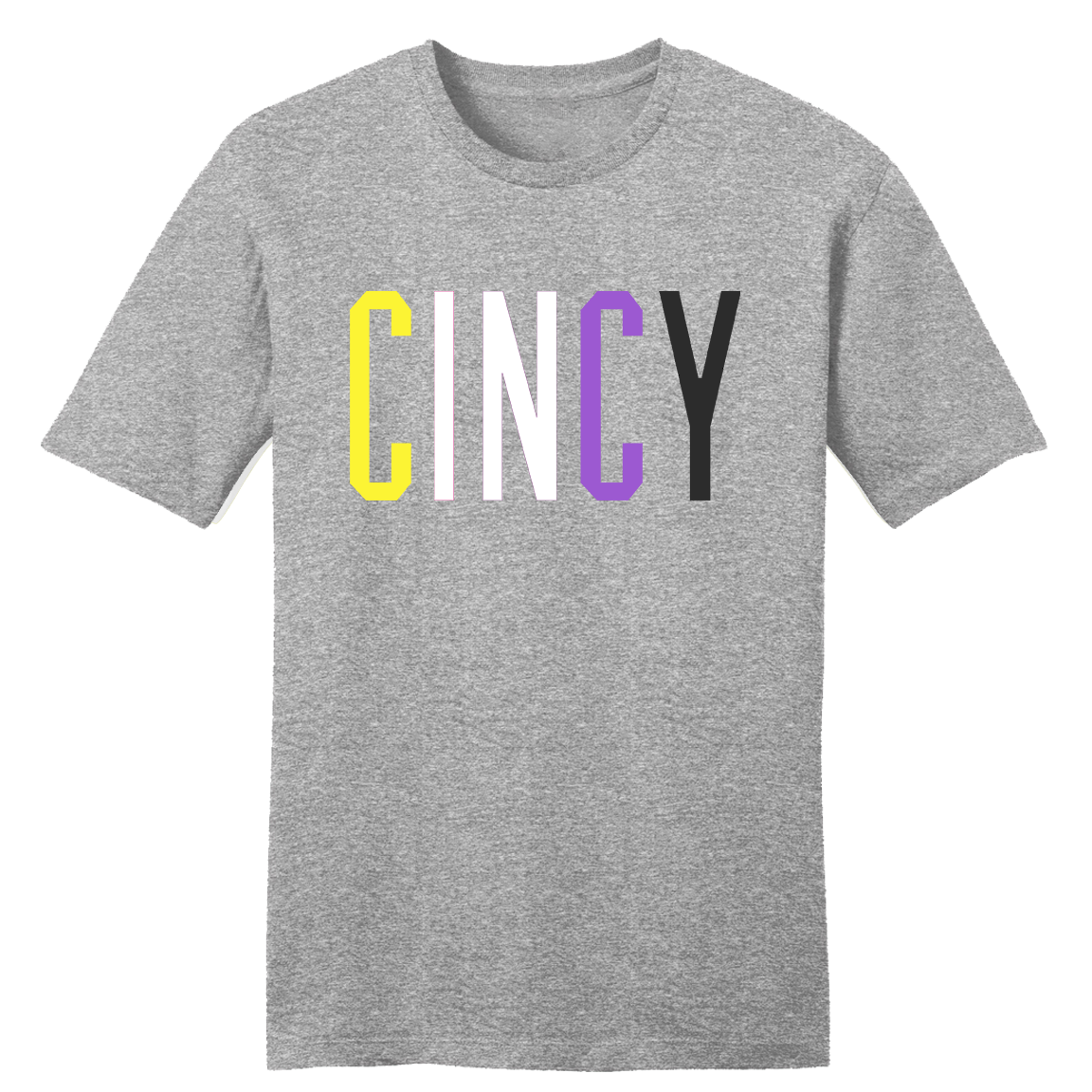 Cincy Block Pride Non-Binary grey tee