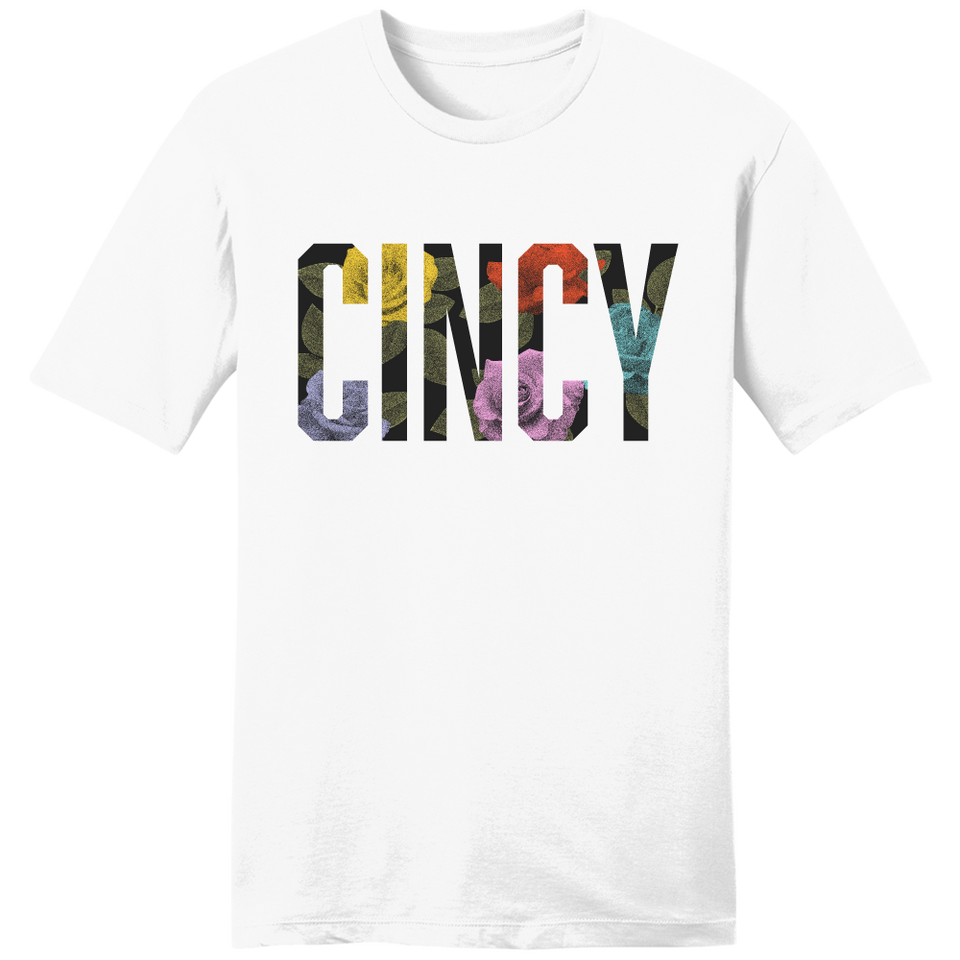 Cincy Block Filled Roses - Cincy Shirts