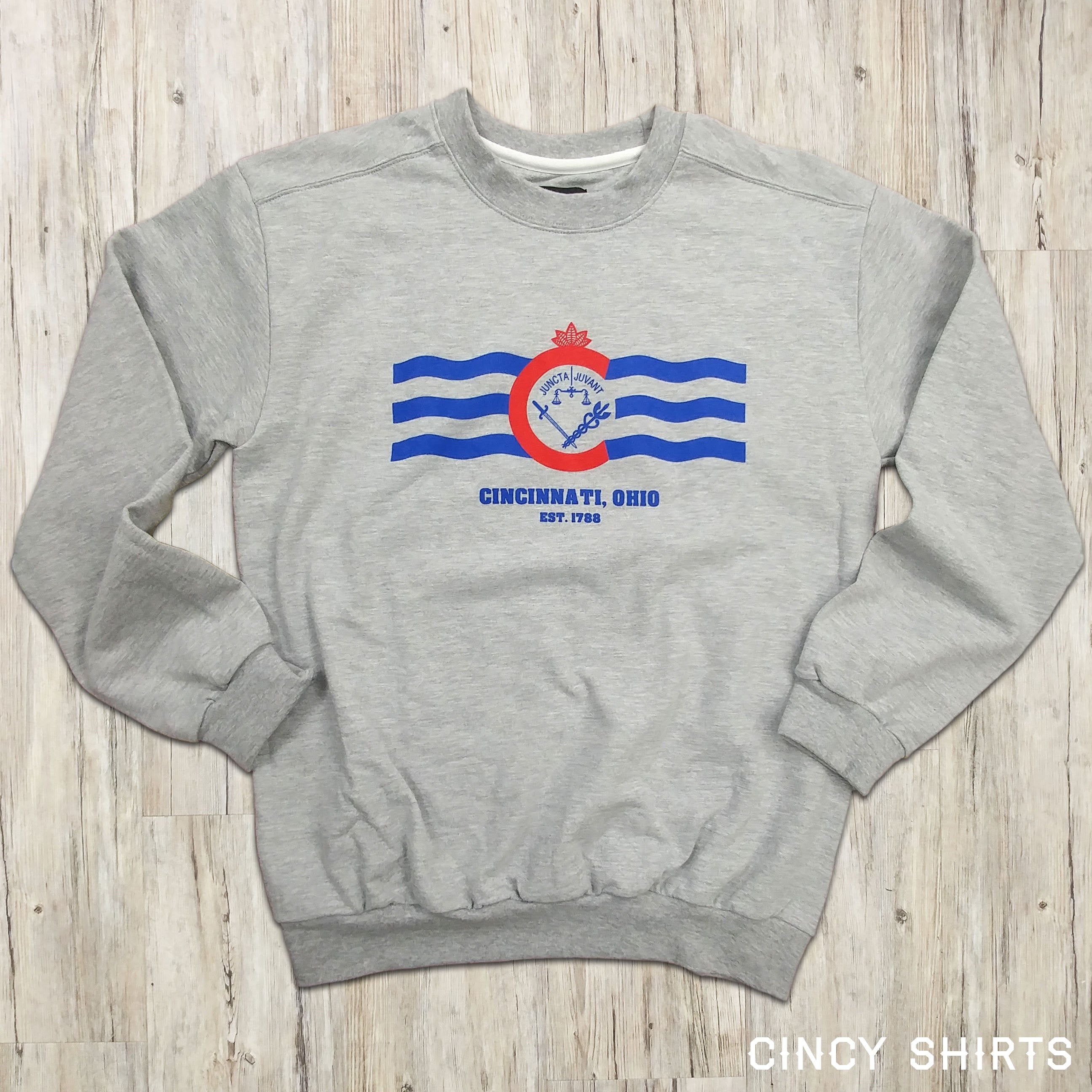 Cincinnati Flag Crewneck Sweatshirt - Cincy Shirts