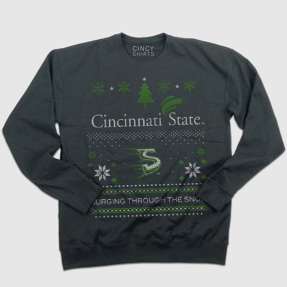 Cincinnati State Ugly Christmas Sweatshirt - Cincy Shirts