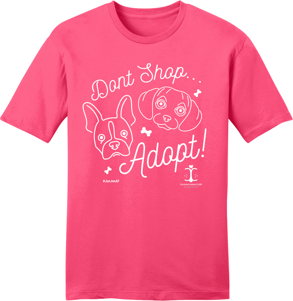 Don't Shop Adopt Line Drawing - #JonJonAF - Cincy Shirts
