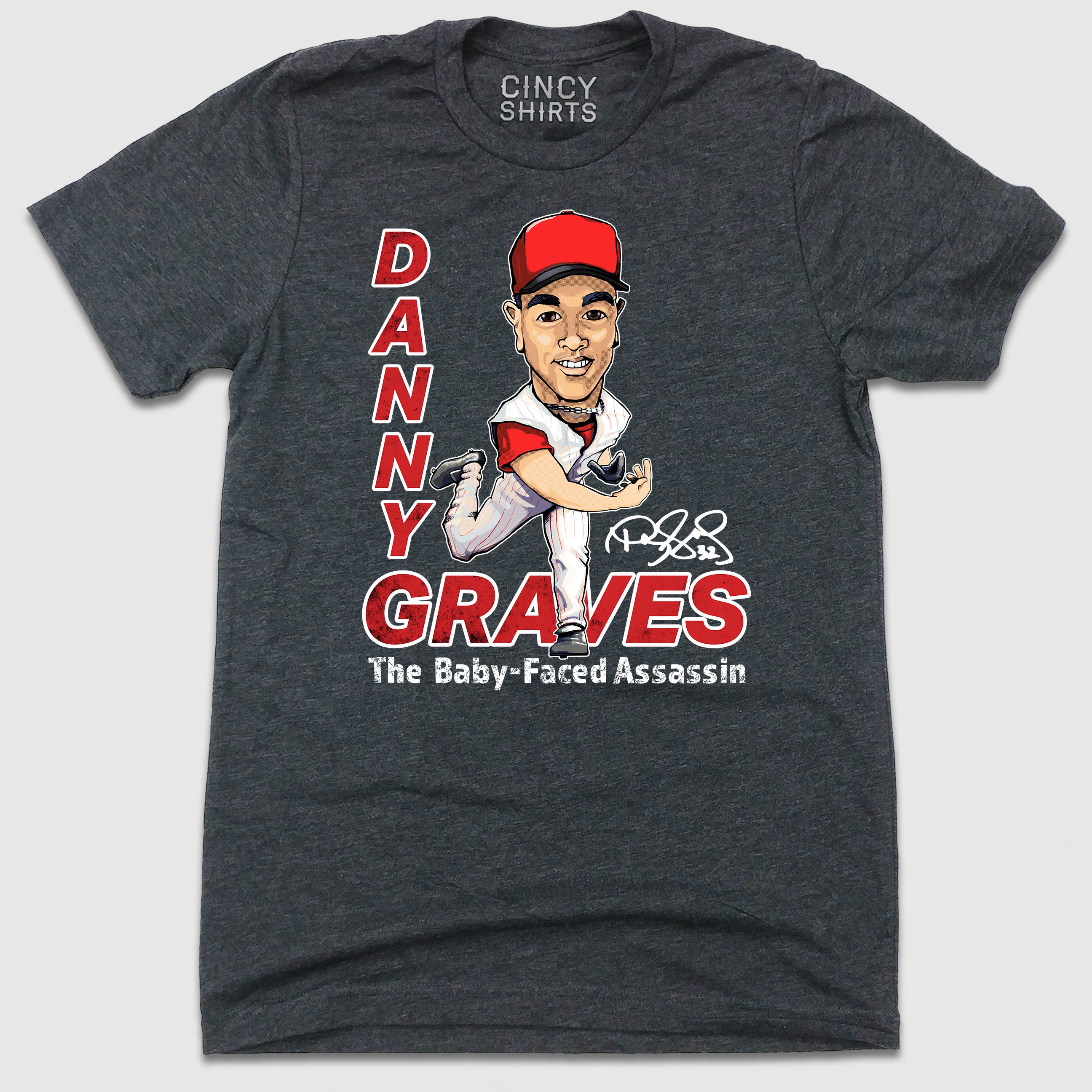 Pokey Reese - Hall of Heroes | Cincinnati Baseball Apparel | Cincy Shirts Unisex T-Shirt / Charcoal / 2x