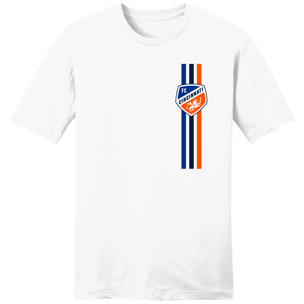 FC Cincinnati Shield Vertical Stripes tee