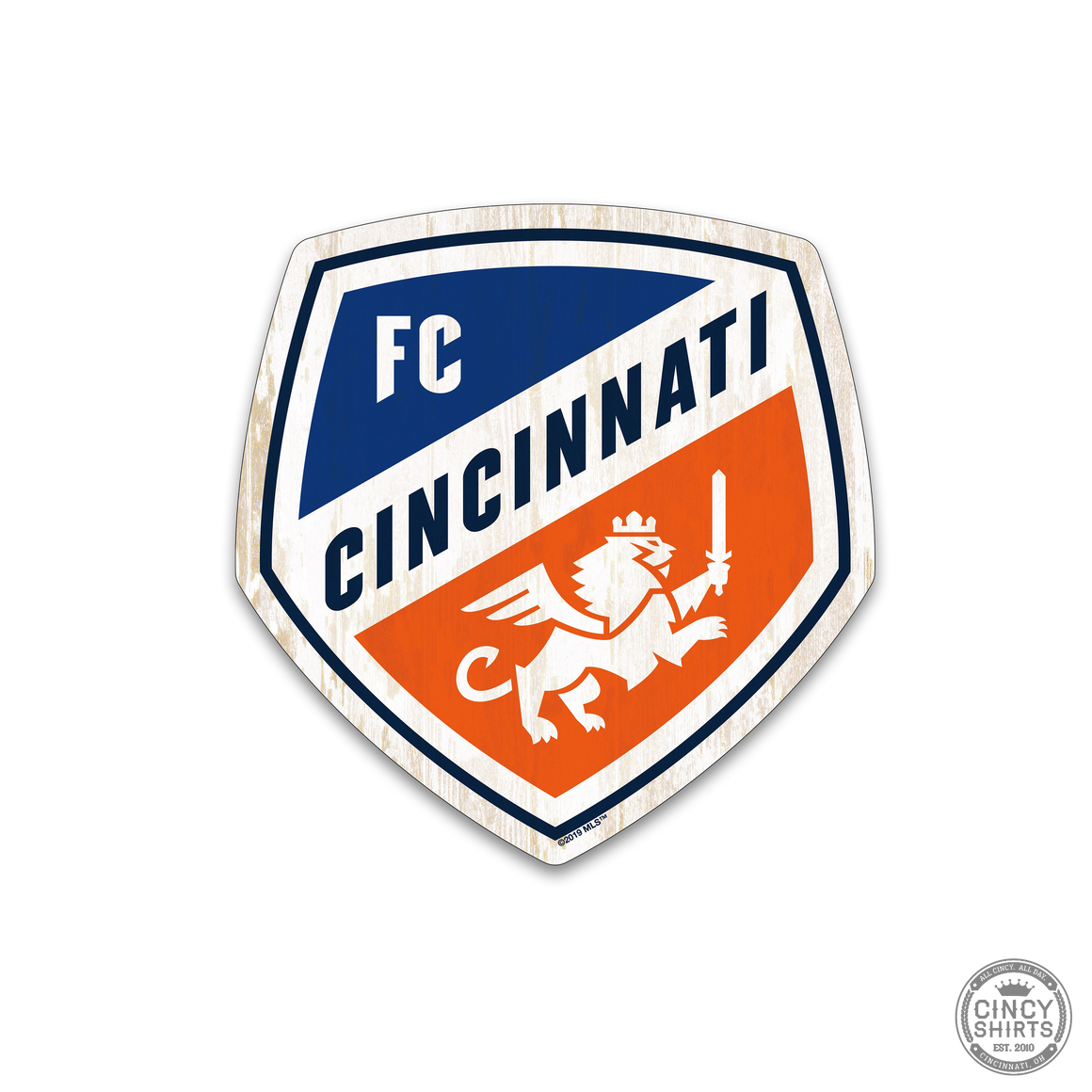 Official FC Cincinnati Crest Logo Wood Sign - Cincy Shirts