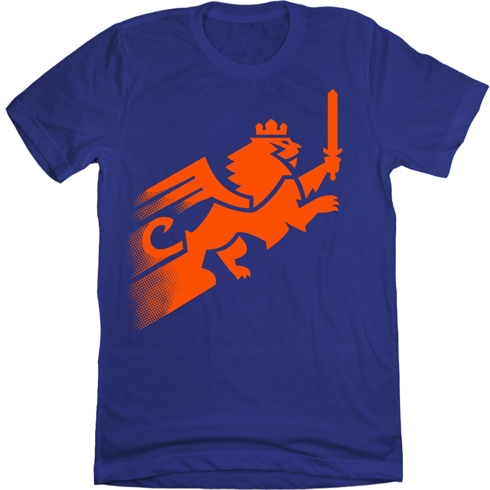 FC Cincinnati Streaking Lion with Sword blue T-shirt Cincy Shirts