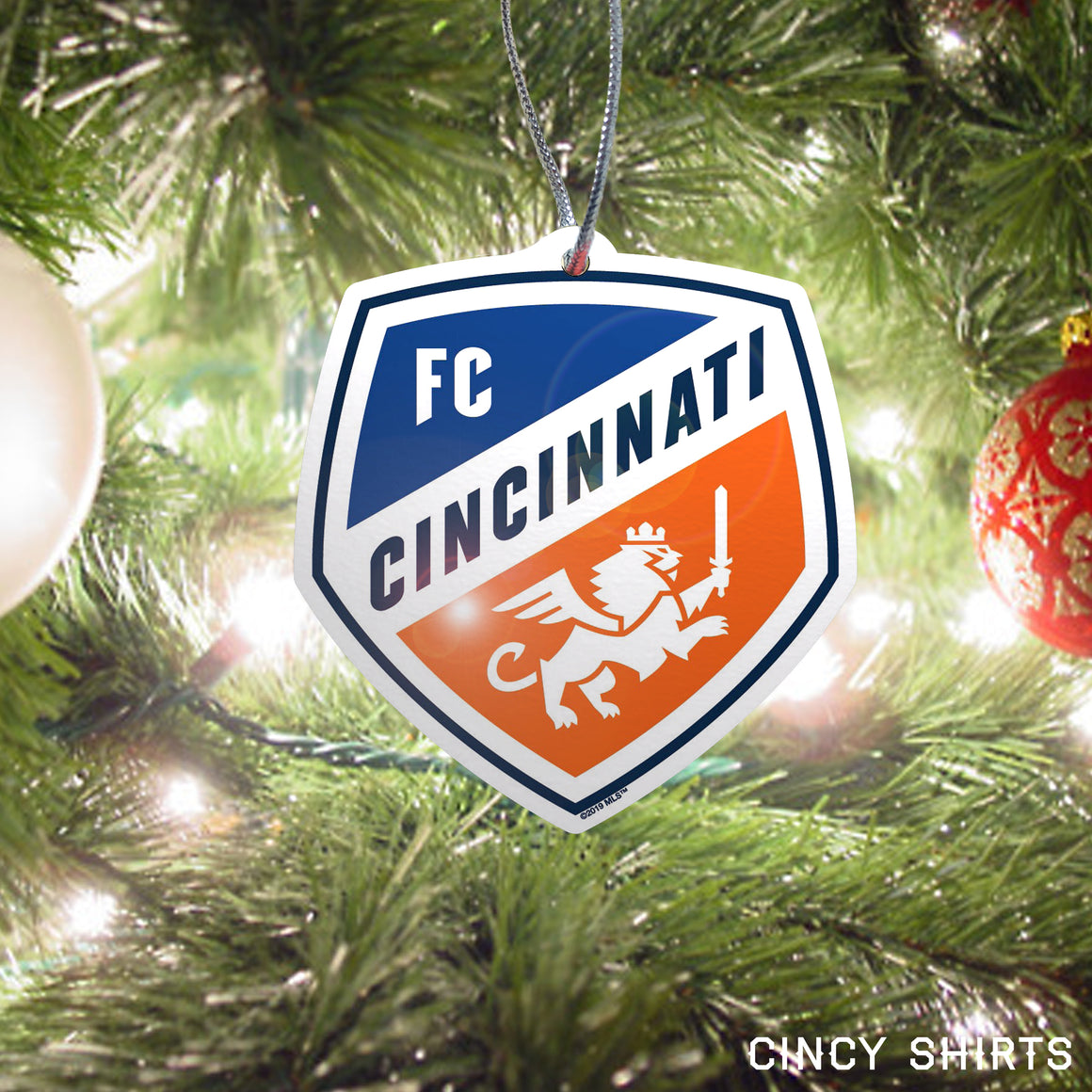 Official FC Cincinnati Crest Logo Holiday Ornament - Cincy Shirts