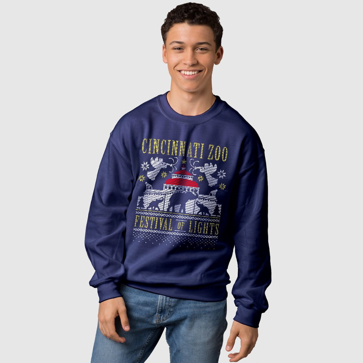 Cincinnati Zoo Festival of Lights Christmas Sweatshirt - Cincy Shirts