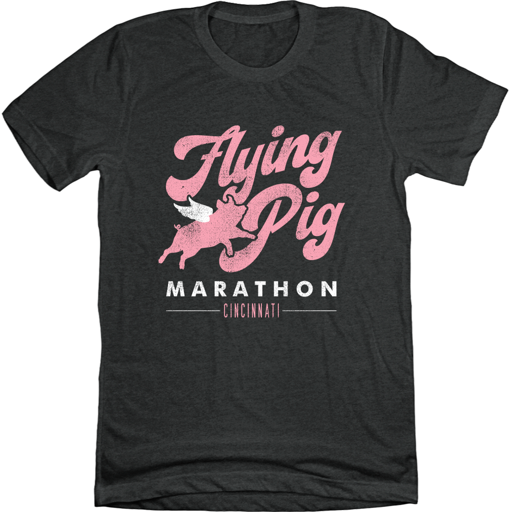 Flying Pig Marathon Classic  Black T-shirt Cincy Shirts
