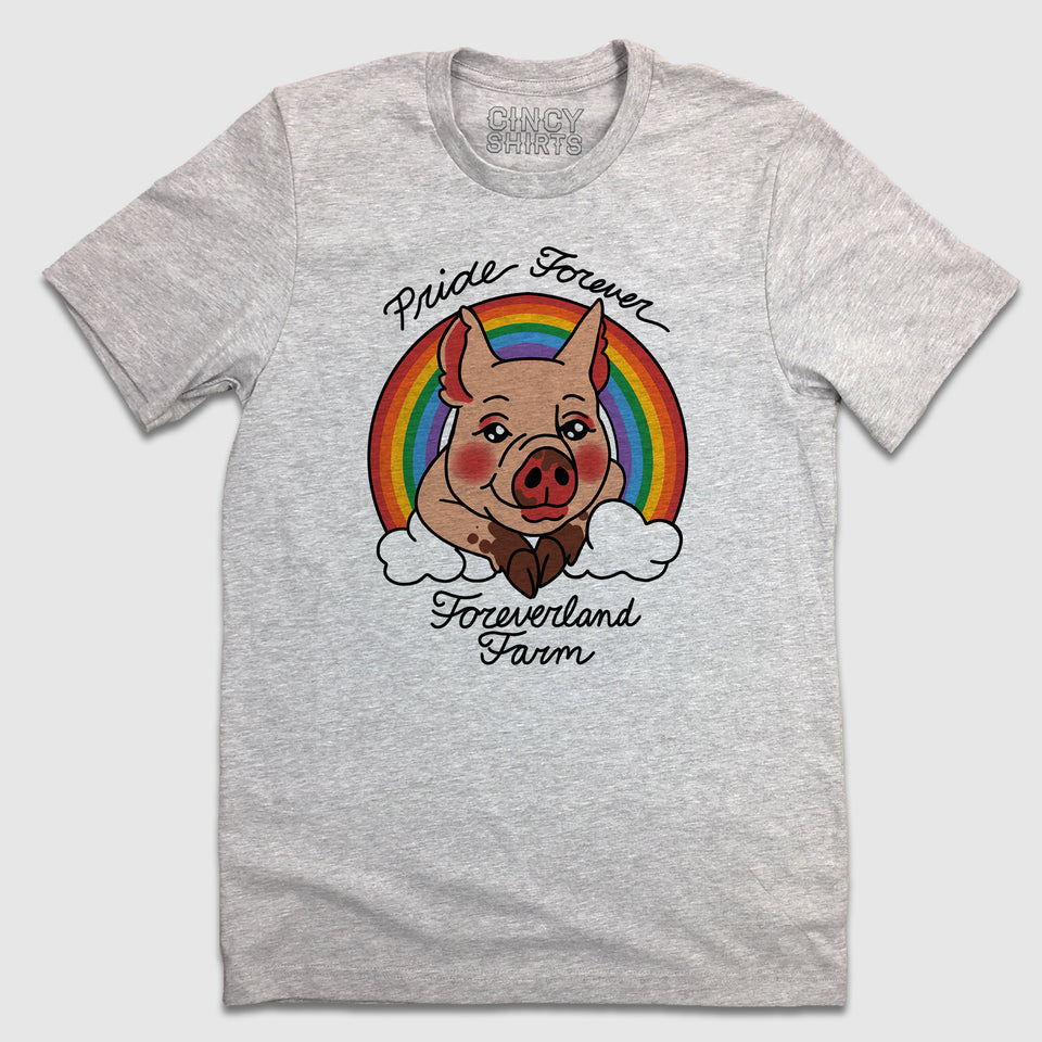 Pride Forever - Foreverland Farm Rainbow Pig Design - Cincy Shirts